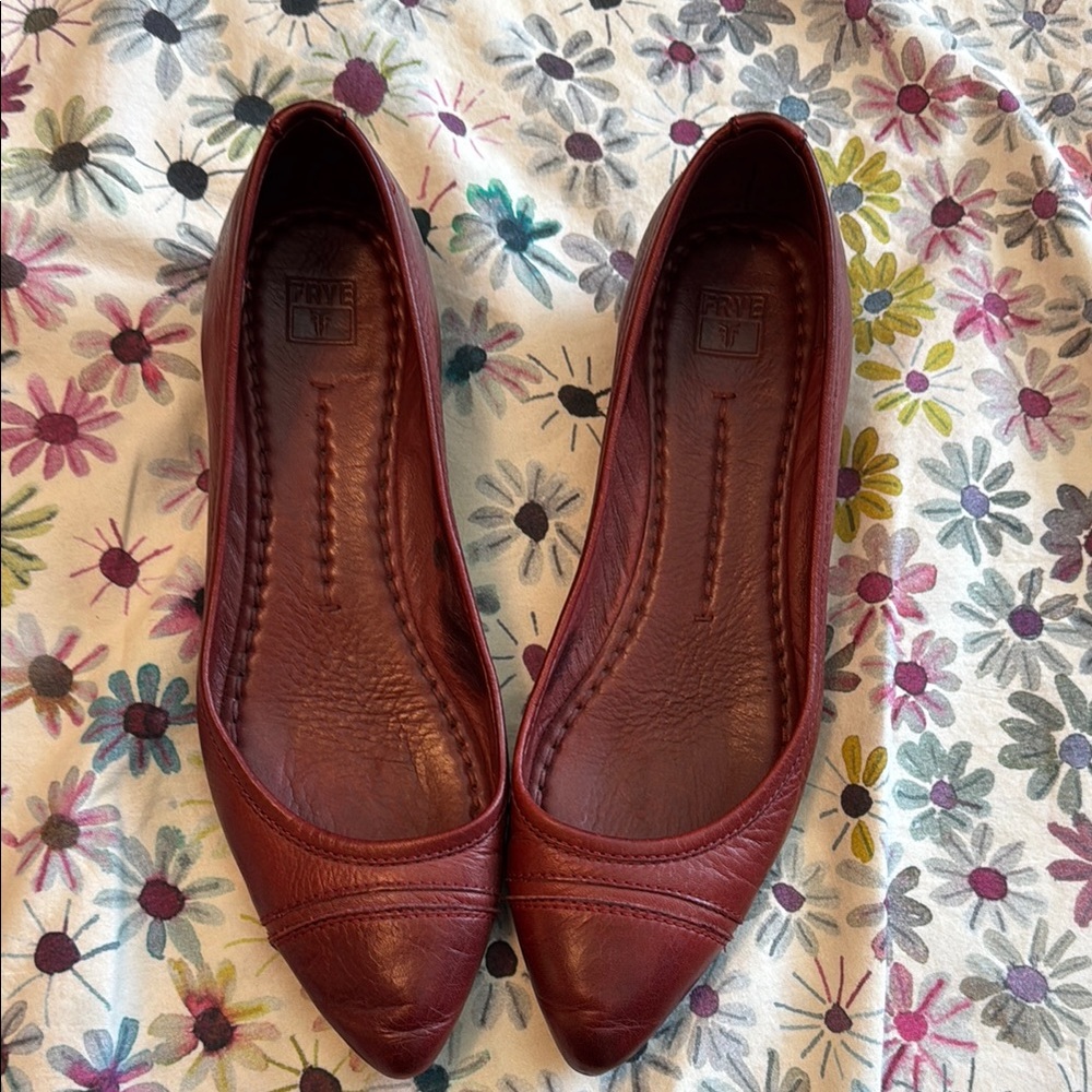 Frye Red Leather Flats
